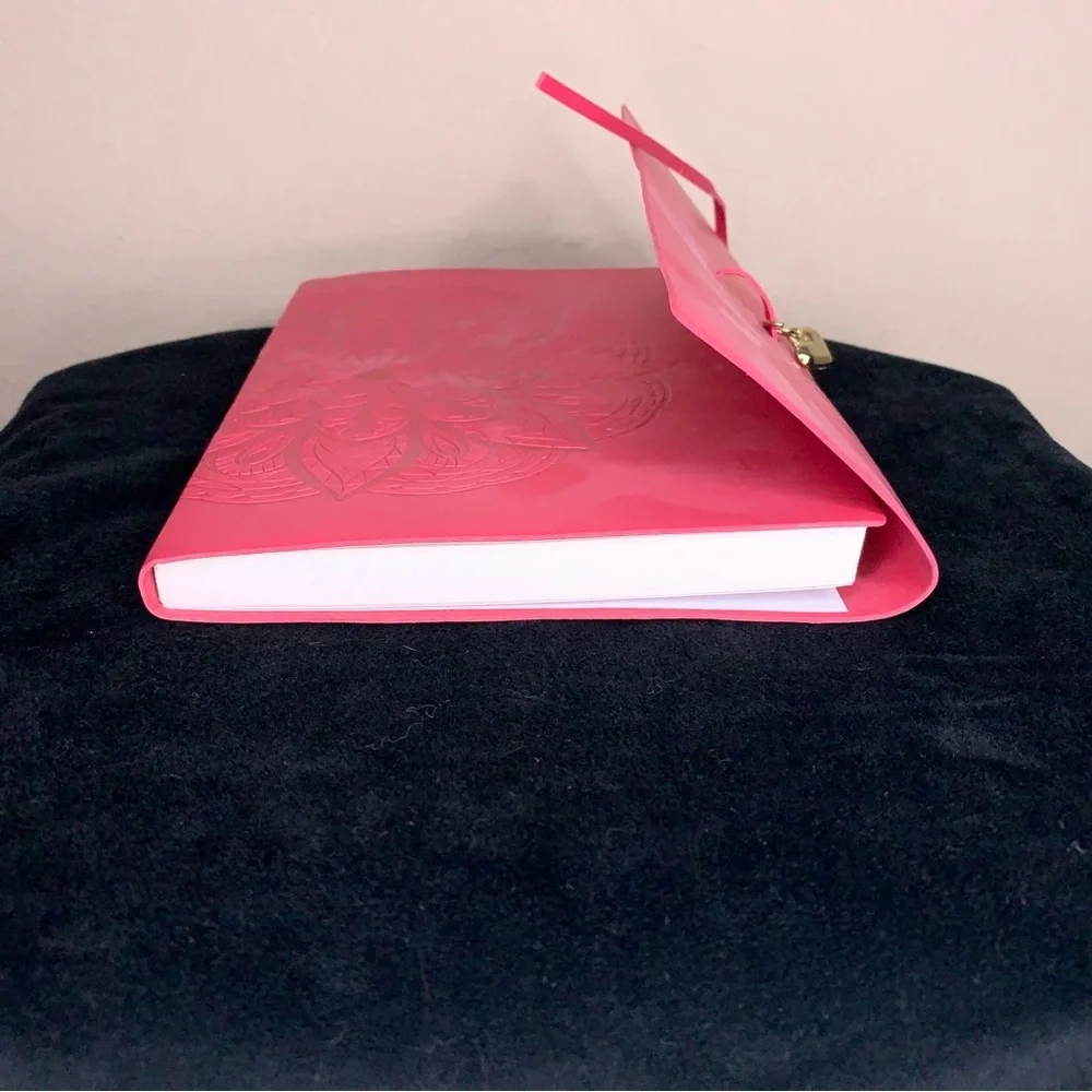 Fuchsia Pink Boho Journal Leather Fold Over Mandala Bohemian Travel Hippie
